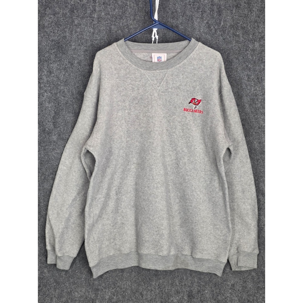 Vintage NFL Tampa‎ Bay Buccaneers Sweatshirt Mens Size L Gray Crew Neck Pullover